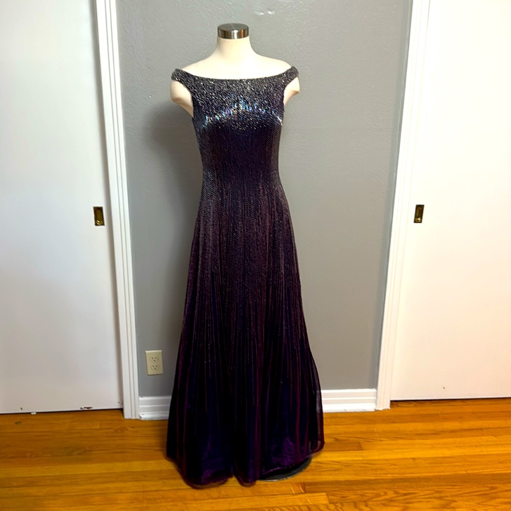 Cross listed       ***SOLD***         Purple, fully beaded, off the shoulder, fo